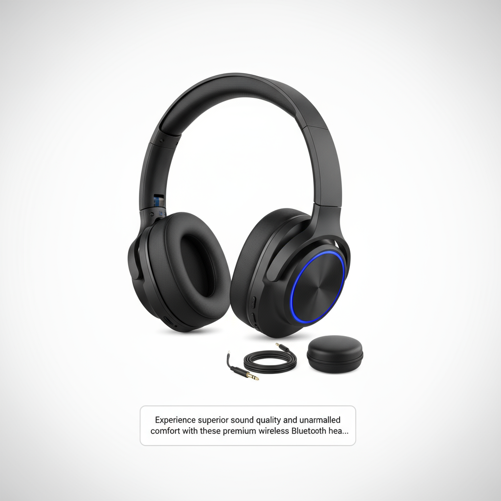 Premium Wireless Bluetooth Headphones with Noise Cancellation